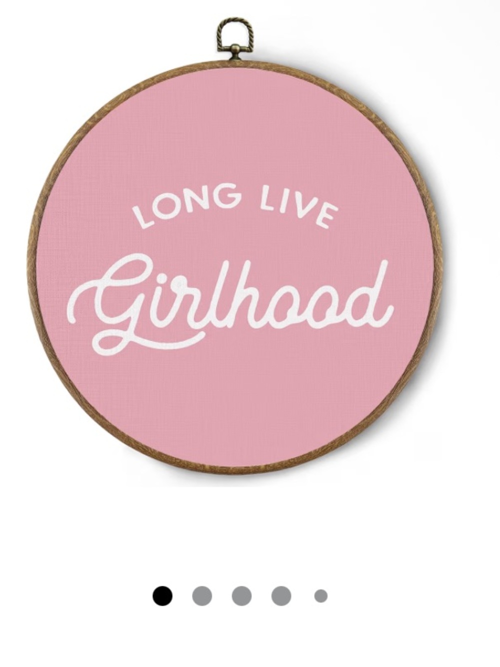 Pink "Long Live Girlhood" Round Wall Art